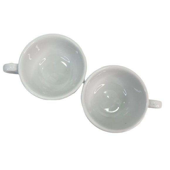 Crate Barrel Cobalt Blue Band Cup Saucer Dessert Plate Breakfast Set 2 Bistro - Picture 6 of 10